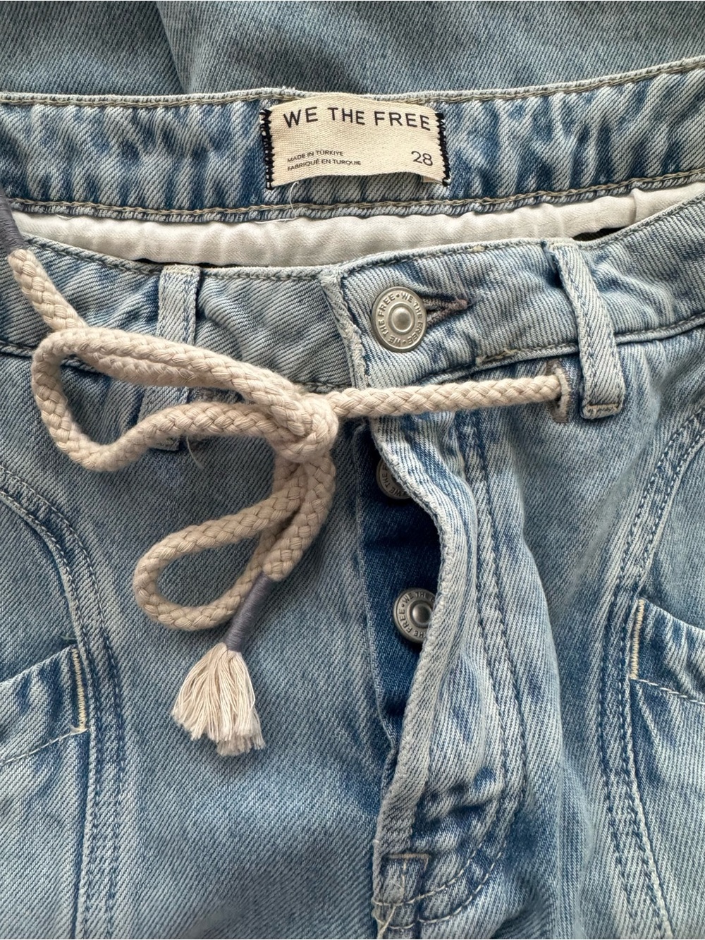 NWT Women's Free People Love Language Low Rise Denim Baggy Jeans Size 28 - Picture 6 of 8